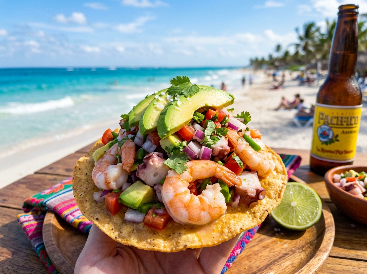 Charola de Ceviche de Camarón y Pulpo